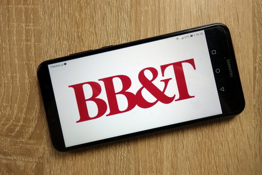 KONSKIE, POLAND - January 22, 2019: BB&T Corporation logo displayed on smartphone