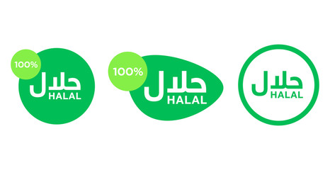 halal vector icon - Arabic Text : permissible in arabic