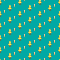 chick and egg seamless pattern