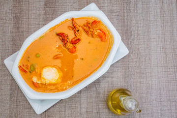 Sopa peruana chupe de mariscos 