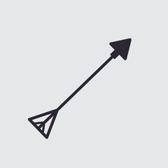 Black tribal arrow in new modern style. Chalkboard Arrows hand drawn icons set.