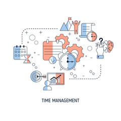 Fototapeta na wymiar Time management vector concept