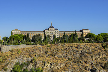 Fototapeta na wymiar Aerial view of Toledo, Spain. Toledo - UNESCO World Heritage Site, capital of province of Toledo (70 km south of Madrid).