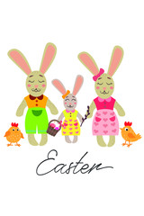 Obraz na płótnie Canvas Vector card Happy Easter Day with bunny and egg
