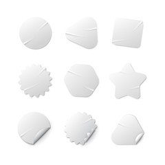 White Realistic Stickers Blank