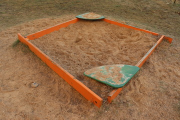 sandbox playground in kindergarten yard