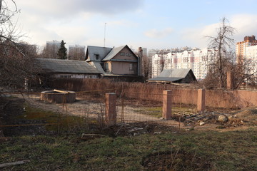 russian village huts ready for demolition