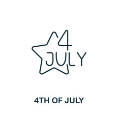 4Th Of July icon from usa collection. Simple line 4Th Of July icon for templates, web design and infographics