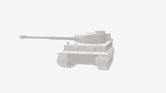 3d rendering of a computer generated model of a ww2 tank isolated