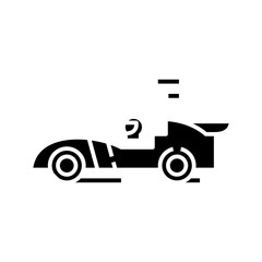 Auto racing black icon, concept illustration, vector flat symbol, glyph sign.