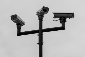 security camera on sky background