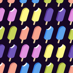 Vector seamless pattern with ice creams