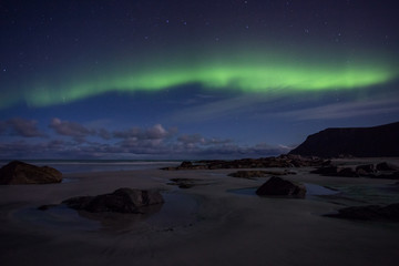 polar lights at flakstad beach