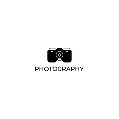 Photography Logo Design Vector Template. Minimalist, Simple, Modern, Camera, Lens, Focus.