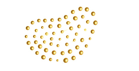 Abstract Gold (bronze) doodle element. Isolated on white background.