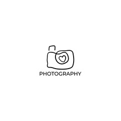 Photography Logo Design Vector Template. Minimalist, Simple, Modern, Camera, Lens, Focus.