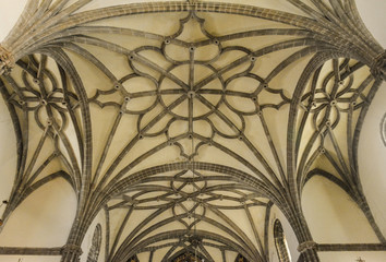 Gothic vault of The Candelaria church in Zafra,  Badajoz, Spain.