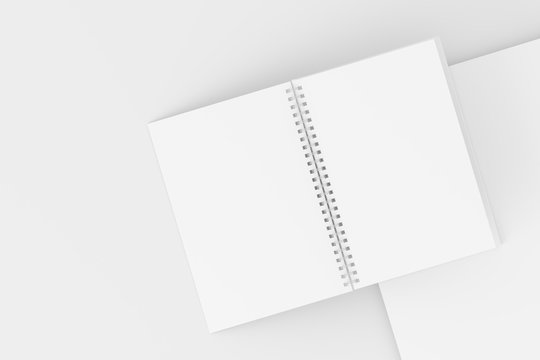 A4/A5/A6 Spiral Notebook White Blank 3D Rendered Mockup