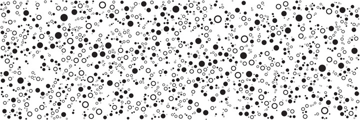 Black white square rectangle star dot circle memphis background for wide banner. 