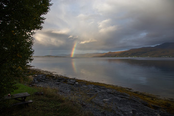 rainbow at the fjord