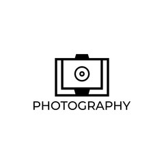 Photography Logo Design Vector Template. Minimalist, Simple, Modern, Camera, Lens, Focus.
