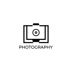 Photography Logo Design Vector Template. Minimalist, Simple, Modern, Camera, Lens, Focus.