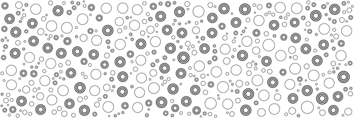 Tapeten Kreise Schwarzer weißer Punktkreismuster breiter Fahnenhintergrund