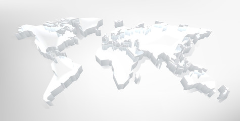 A world map 3d digital technology background