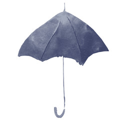 watercolor umbrella Handdrawn watercolour sketchy paint on white background, cut out clipart element for your design.