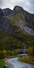 house in front of mountain