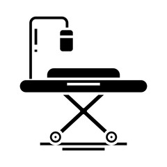 Ambulance furniture black icon, concept illustration, vector flat symbol, glyph sign.