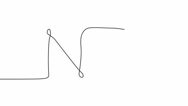 Self drawing animation of continuous one line drawing of word No.
