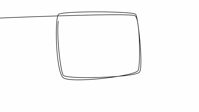 Self-drawing animation continuous drawing one line cloud colloquial.