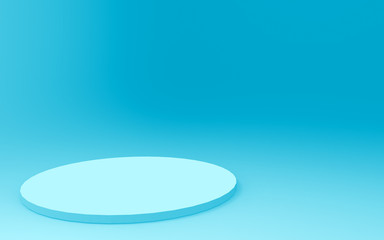 3d blue cylinder podium minimal studio background. Abstract 3d geometric shape object illustration render. Display for medicine product...
