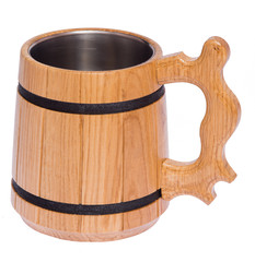 Beer mug made of wood..