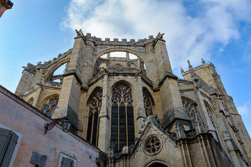 Fototapeta premium The ancient cathedral (gothic style) in Narbonne, France.