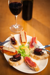 Typical tapas of the bars of Spain