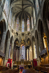 Fototapeta premium The ancient cathedral (gothic style) in Narbonne, France.