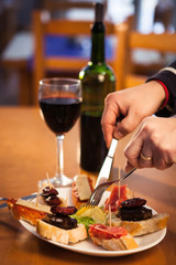 Typical tapas of the bars of Spain