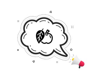 Apple icon. Quote speech bubble. Fresh fruit sign. Natural food symbol. Quotation marks. Classic apple icon. Vector