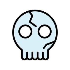 climate related cracked and scary skeleton vector with editable stroke,