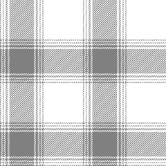 Buffalo check plaid pattern vector. Seamless grey and white plaid graphic for flannel shirt, blanket, throw, duvet cover, or other modern autumn winter textile design.