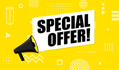 Megaphone and special offer vector illustration