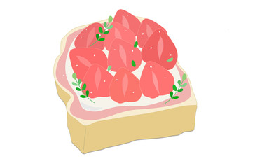 Toast on white background