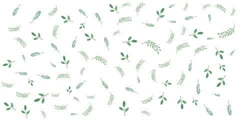 Grean leaf floral watercolor pattern background