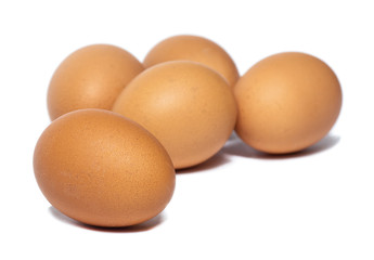 fresh chicken eggs isolated on a white background. Eggs as a source of protein.