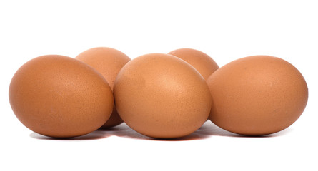 fresh chicken eggs isolated on a white background. Eggs as a source of protein.