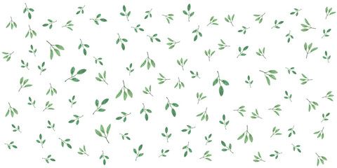 Grean leaf floral watercolor pattern background