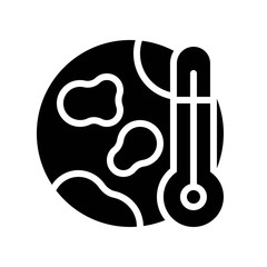 climate related global warming with thermometer vector in solid design,