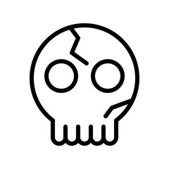 climate related cracked and scary skeleton vector in lineal style,